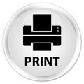 Print (printer icon) premium white round button