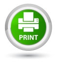 Print (printer icon) prime green round button Royalty Free Stock Photo