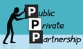 public private partnership, man making ppp with cubes Royalty Free Stock Photo