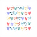 Print with rainbow-colored hearts. LGBT concept