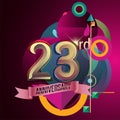 23rd Anniversary, Party poster, banner and invitation