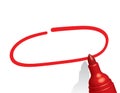red circle empty, red marker pen Royalty Free Stock Photo