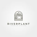 river plant reed icon logo vector symbol