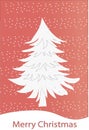 Print. Santa Claus postage stamp. Christmas mail letter stamps. Postage Stamp. Christmas tree on red Royalty Free Stock Photo