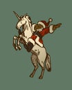 Santa riding unicorn