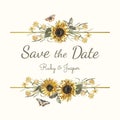 Save the date wedding invitation mockup vector