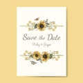 Save the date wedding invitation mockup vector