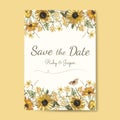 Save the date wedding invitation mockup vector