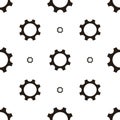 Seamless geometric pattern with gears. Black and white techno background