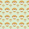 Seamless pattern with cute dogs. Vector illustration with funny puppies.