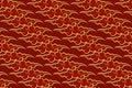 Red Japanese Clouds with Gold Outline, Seamless Pattern Royalty Free Stock Photo
