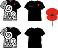 Black and white ANZAC themed T-Shirts