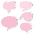 Set of colorful round sticker speech bubbles isolated. Royalty Free Stock Photo