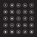 Set of Social Media round icons