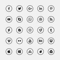 Set of circular social media icons Royalty Free Stock Photo