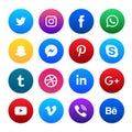 Social Media colorful round icons