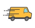 Shipping fast delivery van icon symbol, Pictogram flat design for apps and websites, Track and trace processing statu