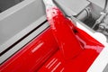 Print shop red magenda color ink roller