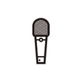 Silhouette of broadcasting microphone for news anchor, news live, television or infotainment news, etc Royalty Free Stock Photo