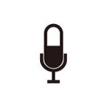 Silhouette capsule microphone for broadcast or podcast icon or logo Royalty Free Stock Photo