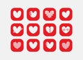 Simple Heart icon set - love logo icon sign - Heart icon vector, Love Hearts, Heart icon vector isolated on white background Royalty Free Stock Photo