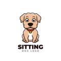 Sitting Dog Cute Cartoon Creative Logo