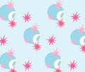 print fabric space graffic moon Royalty Free Stock Photo