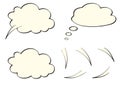 Speech, think, thought bubbles, like clouds