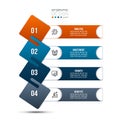 4 step process work flow infographic template