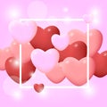 stock vector valentine`s day with heart shaped balloons wallpaper