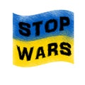 print - stop of the war with the Ukrainian flag, a call for peace