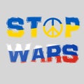 print - stop of the war with the Ukrainian flag, a call for peace