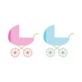 stroller baby vector isolated icon