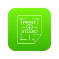 Print studio icon green vector Royalty Free Stock Photo