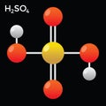 sulfuric acid molecule, chemistry Royalty Free Stock Photo