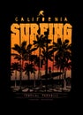 Surfing california beach
