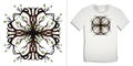 Print on t-shirt graphics celtic design, abstract tree with roots, isolated on background Royalty Free Stock Photo