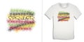 Print on t-shirt graphics design, sprayed with spray, rasta colors, isolated on white background