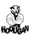 Print on T-shirt `hooligan` with a pantera image.