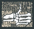 Print for T-shirt. Rock music. Grunge. Vector illustration. Royalty Free Stock Photo