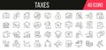 Taxes line icons collection. Set of simple icons. Vector illustration Royalty Free Stock Photo