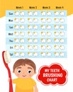 Teeth brushing chart.