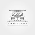 Terrace cafes icon line art logo vector minimalist illustration design