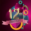 12th Anniversary, Party poster, banner and invitation