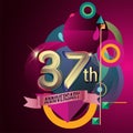 37th Anniversary, Party poster, banner and invitation