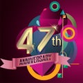 47th Anniversary, Party poster, banner and invitation Royalty Free Stock Photo