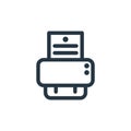 print tool icon vector from printer and fax concept. Thin line illustration of print tool editable stroke. print tool linear sign