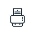 print tool icon vector from printer and fax concept. Thin line illustration of print tool editable stroke. print tool linear sign