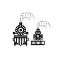 twin locomotive train logo vector ART