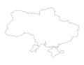 Ukraine map outline Royalty Free Stock Photo